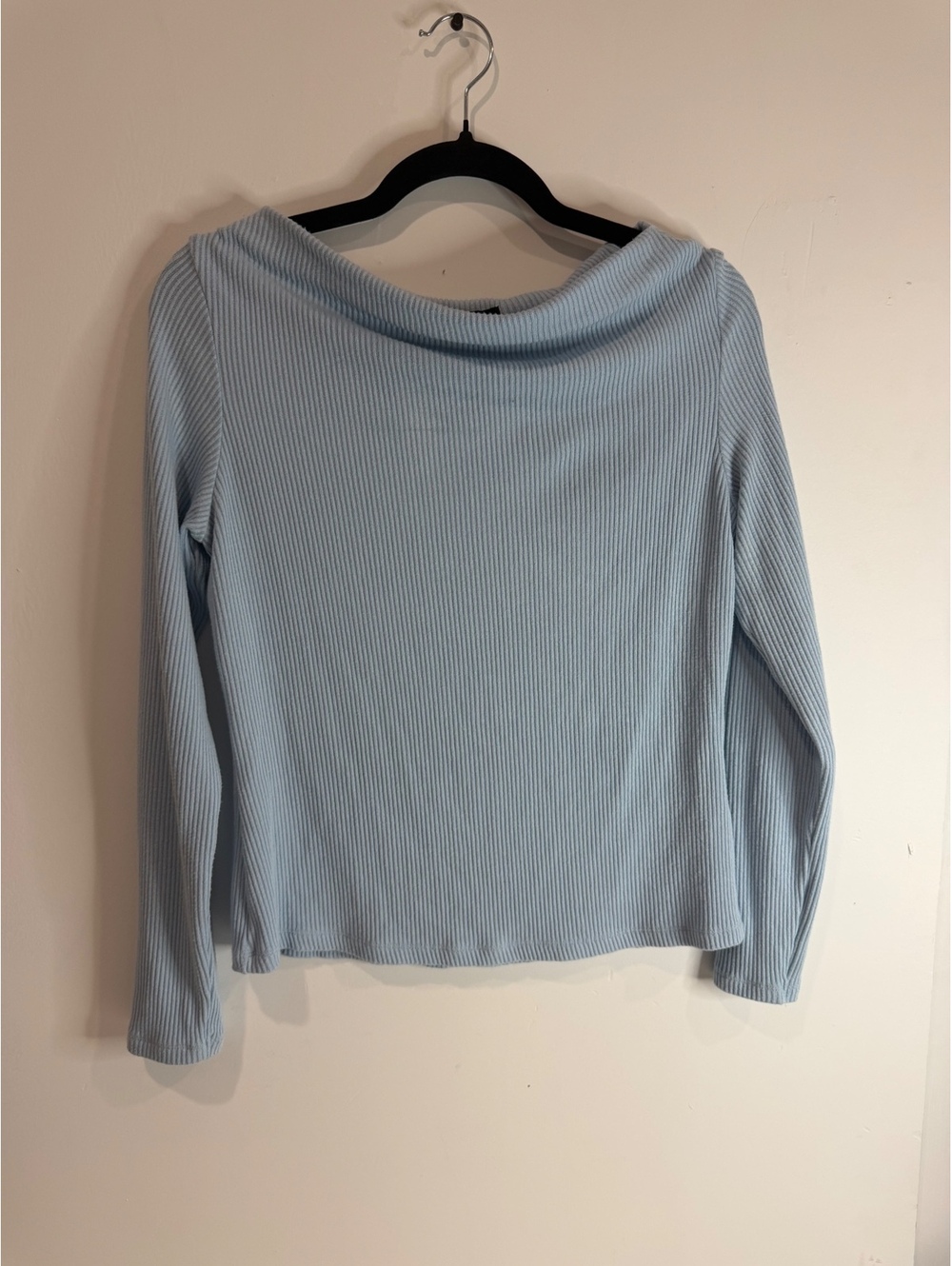Banana Republic Medium Light Blue Ribbed Long Sleeve Top
